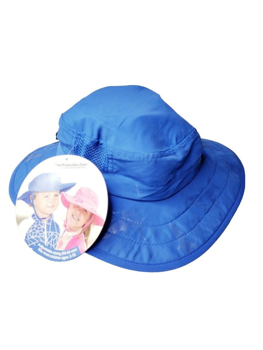 Sun Protection Kids Boys Shark Print Safari Sun Hat Blue Ages 3-10 Adjustable